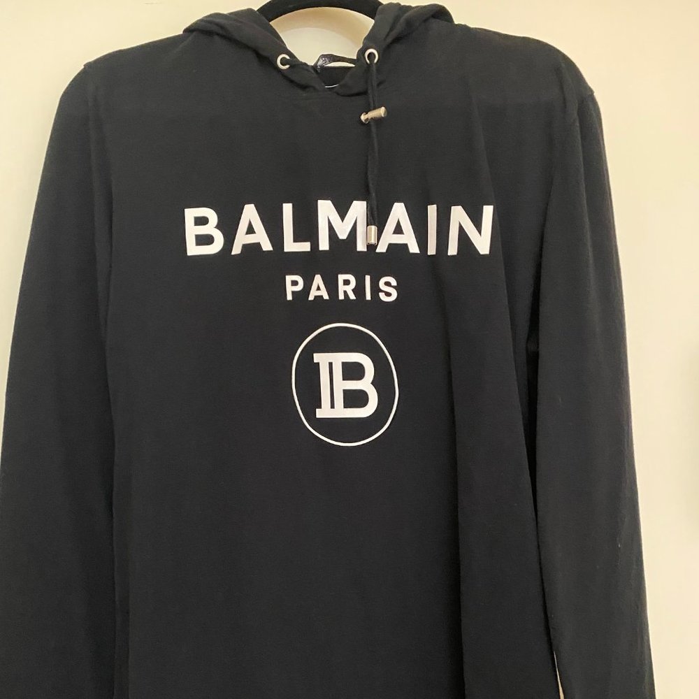 BALMAIN  Mens Long Sleeves Cotton Long Sleeve T-shirt Logo Luxury